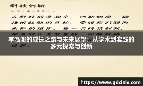 李泓澎的成长之路与未来展望：从学术到实践的多元探索与创新